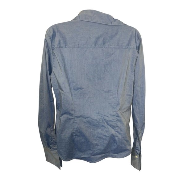 WORTHINGTON STRETCH Women's Size 12 Blue Oxford Button Up Shirt - Picture 2 of 9